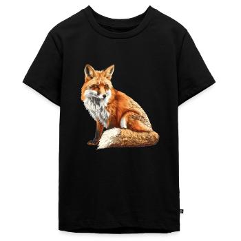 Füchse Fuchs - Teenager Premium Bio T-Shirt - Schwarz - Vorne - AI Model Teenager Male light (155cm)