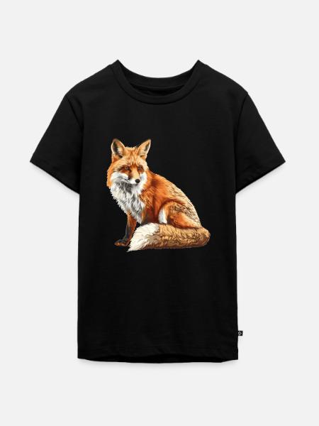 Füchse Fuchs - Teenager Premium Bio T-Shirt - Schwarz