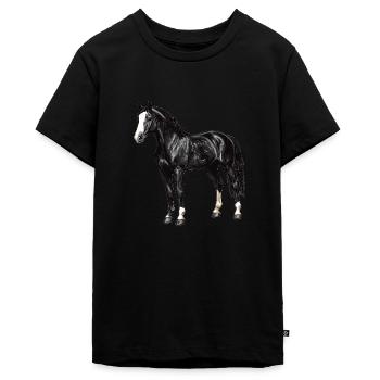 Pferde Pferd - Teenager Premium Bio T-Shirt - Schwarz - Vorne - AI Model Teenager Male light (155cm)