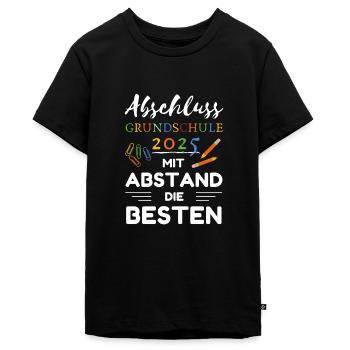 Grundschule 2025 Eine Legende Grundschule Abschlus - Teenager Premium Bio T-Shirt - Schwarz - Vorne - AI Model Teenager Male light (155cm)