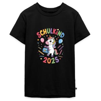 Schulkind 2025 Einschulung Schulanfang - Teenager Premium Bio T-Shirt - Schwarz - Vorne - AI Model Teenager Male light (155cm)