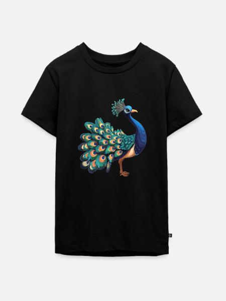 Pfaue Pfau - Teenager Premium Bio T-Shirt - Schwarz