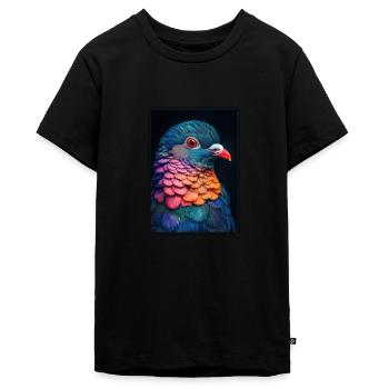 Tauben Taube - Teenager Premium Bio T-Shirt - Schwarz - Vorne - AI Model Teenager Male light (155cm)