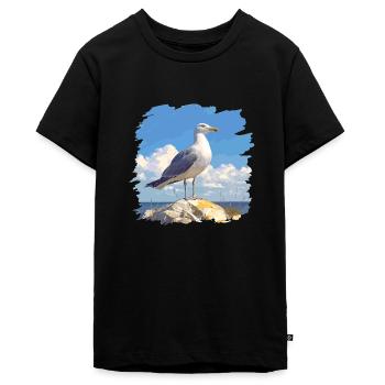 Seagulls Seagull - Teenager Premium Organic T-Shirt - black - Front - AI Model Teenager Male light (155cm)