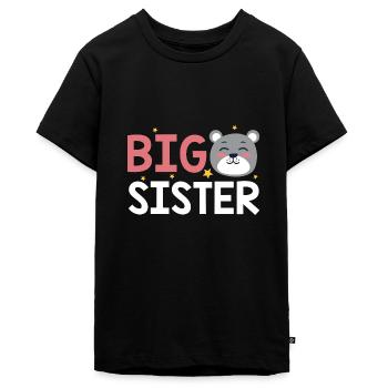 Grote Zus - Tieners Premium Bio T-shirt - zwart - Voor - AI Model Teenager Male light (155cm)