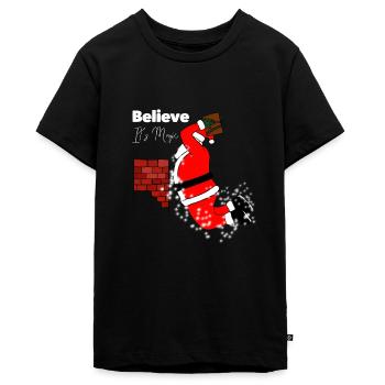 Weihnachtsmann Basketball Geschenk Dunking - Teenager Premium Bio T-Shirt - Schwarz - Vorne - AI Model Teenager Male light (155cm)
