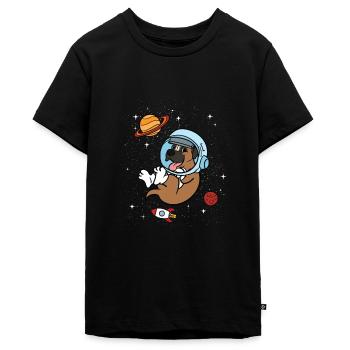 Cadeau de l'espace boxer chien allemand astronaute - T-shirt Premium bio Ado - noir - Devant - AI Model Teenager Male light (155cm)