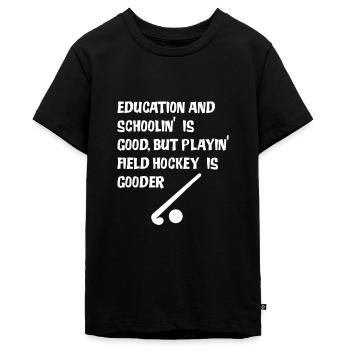 Feldhockey - Teenager Premium Bio T-Shirt - Schwarz - Vorne - AI Model Teenager Male light (155cm)