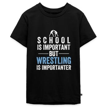Brottning brottning - Ekologisk premium-T-shirt tonåring - svart - Fram - AI Model Teenager Male light (155cm)