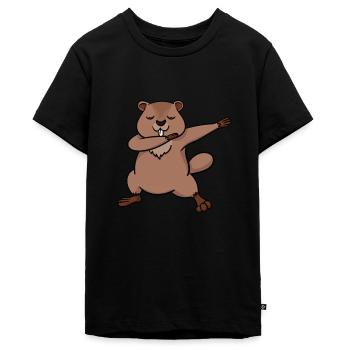 Alpen Murmeltier Dabbing Dabb Tanz Lustig Geschenk - Teenager Premium Bio T-Shirt - Schwarz - Vorne - AI Model Teenager Male light (155cm)