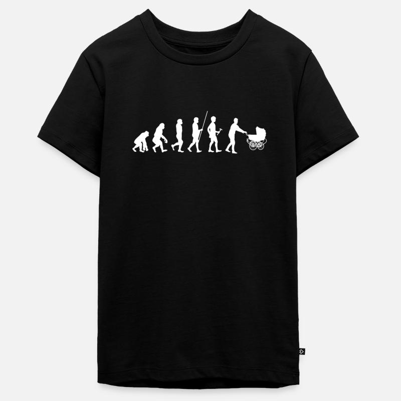 evolution papa - Teenager Premium Bio T-Shirt - Schwarz