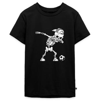 DAB SKELETT Fussball I Dabbing Cool Sport Shirt - Teenager Premium Bio T-Shirt - Schwarz - Vorne - AI Model Teenager Male light (155cm)
