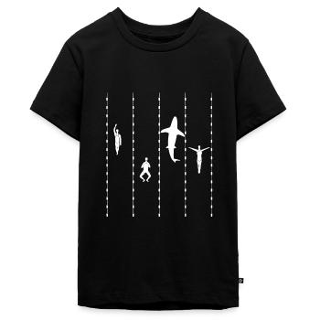 Schwimmen Schwimmer Schwimmbad Meer See Gaschenk - Teenager Premium Bio T-Shirt - Schwarz - Vorne - AI Model Teenager Male light (155cm)