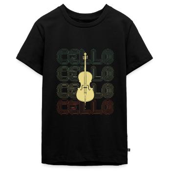 Cello - Teenager Premium Bio T-Shirt - Schwarz - Vorne - AI Model Teenager Male light (155cm)