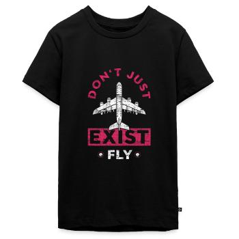 pilot - Teenager Premium Organic T-Shirt - black - Front - AI Model Teenager Male light (155cm)