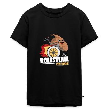 Rollstuhl Skating Kot Kackhaufen Humor Geschenk - Teenager Premium Bio T-Shirt - Schwarz - Vorne - AI Model Teenager Male light (155cm)