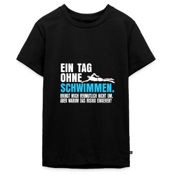 Schwimmen Schwimmlehrer - Teenager Premium Bio T-Shirt - Schwarz - Vorne - AI Model Teenager Male light (155cm)
