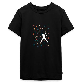 Klettern - Bouldern Boulder - Teenager Premium Bio T-Shirt - Schwarz - Vorne - AI Model Teenager Male light (155cm)