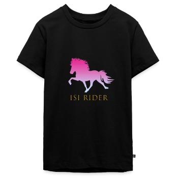Islandpferd - Teenager Premium Bio T-Shirt - Schwarz - Vorne - AI Model Teenager Male light (155cm)