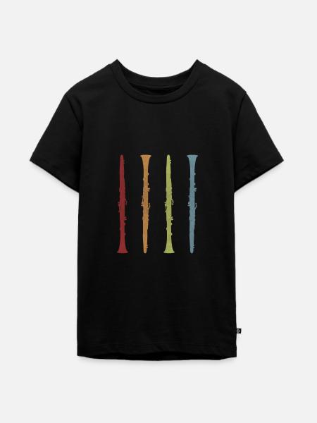 Klarinette retro - Teenager Premium Bio T-Shirt - Schwarz
