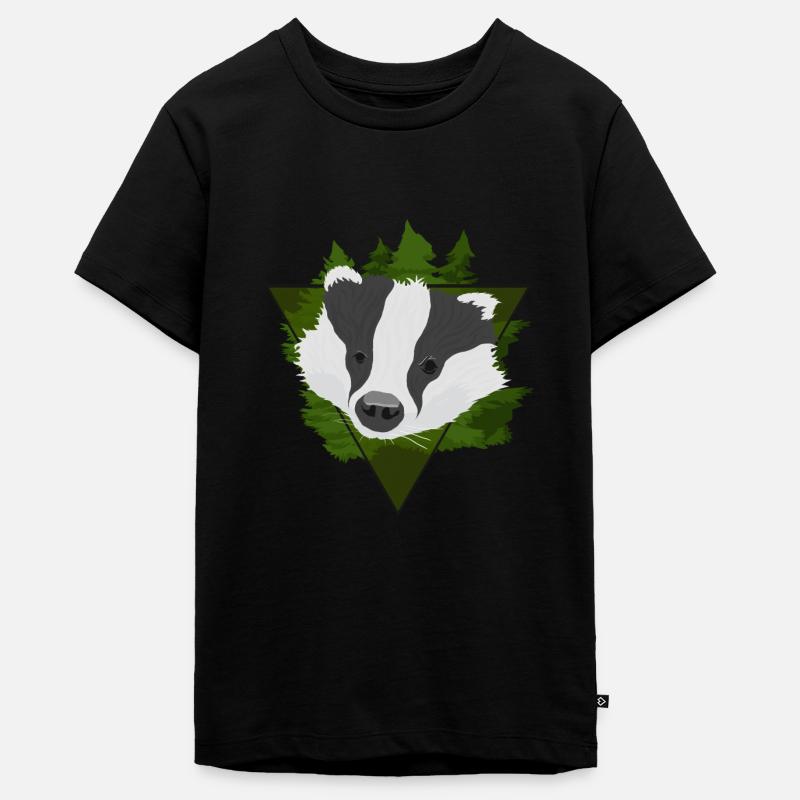 Dachs im Wald - Frechdachs Comicstil Geschenkidee - Teenager Premium Bio T-Shirt - Schwarz