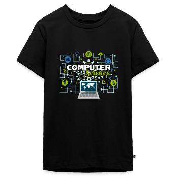 Computer Science Proud Computer Science - Teenager Premium Organic T-Shirt - black - Front - AI Model Teenager Male light (155cm)