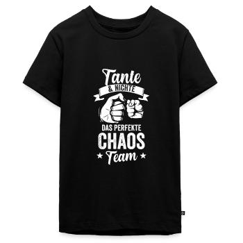 Tante Und Nichte das perfekte Chaos Team Geschenk - Teenager Premium Bio T-Shirt - Schwarz - Vorne - AI Model Teenager Male light (155cm)