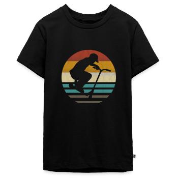 Stuntscooter Stunt Scooter Tretroller retro vintag - Teenager Premium Bio T-Shirt - Schwarz - Vorne - AI Model Teenager Male light (155cm)