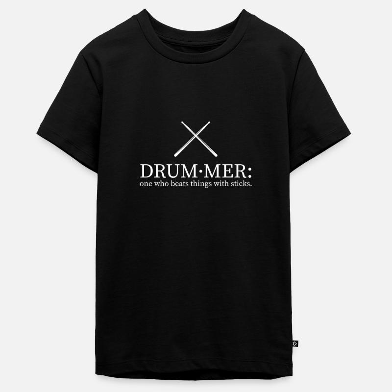 Batteur qui bat des choses avec un bâton ... Batteur - T-shirt Premium bio Ado - noir
