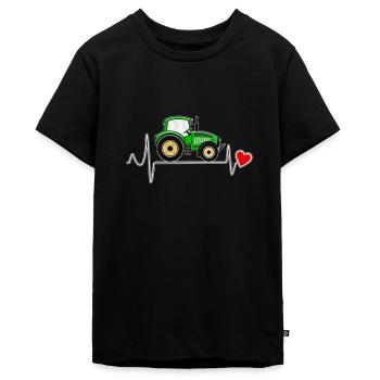 HERZSCHLAG TRAKTOR - Teenager Premium Bio T-Shirt - Schwarz - Vorne - AI Model Teenager Male light (155cm)