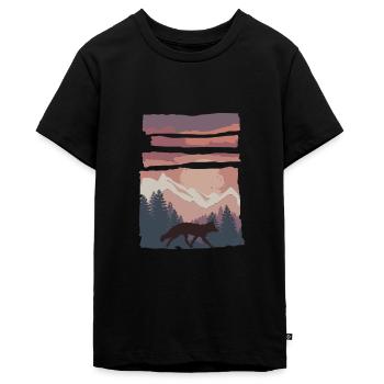 Fuchs Waldtier Geschenk - Teenager Premium Bio T-Shirt - Schwarz - Vorne - AI Model Teenager Male light (155cm)