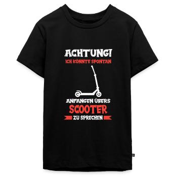 Scooter Stunt Scooter Tretroller Roller E-Scooter - Teenager Premium Bio T-Shirt - Schwarz - Vorne - AI Model Teenager Male light (155cm)