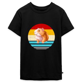 Meerschweinchen Haustier Nagetier - Teenager Premium Bio T-Shirt - Schwarz - Vorne - AI Model Teenager Male light (155cm)