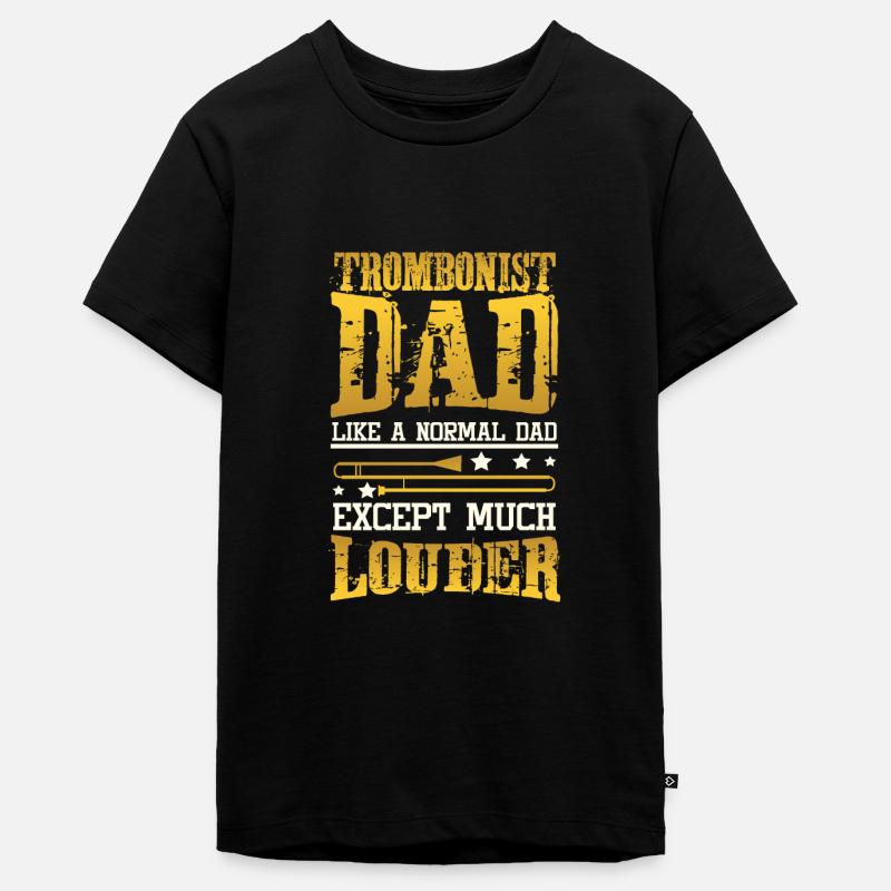 Trombone papa - T-shirt Premium bio Ado - noir