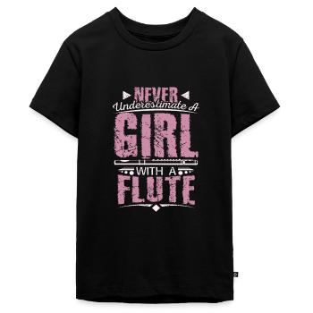 Flûte de flûte - T-shirt Premium bio Ado - noir - Devant - AI Model Teenager Male light (155cm)