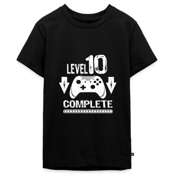 10 Geburtstag Junge Level 10 Complete Geschenkidee - Teenager Premium Bio T-Shirt - Schwarz - Vorne - AI Model Teenager Male light (155cm)