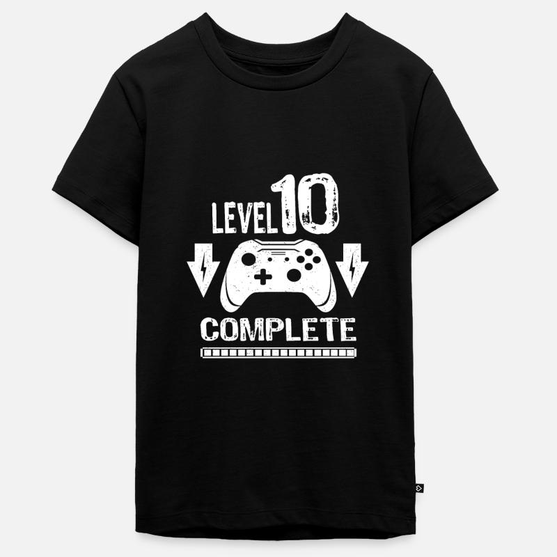 10 Geburtstag Junge Level 10 Complete Geschenkidee - Teenager Premium Bio T-Shirt - Schwarz