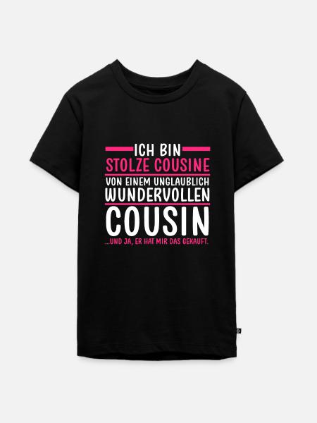 Cousine und Cousin - Teenager Premium Bio T-Shirt - Schwarz