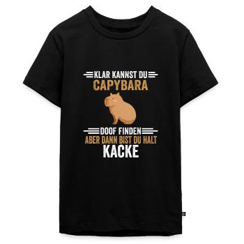 Capybara Zootier - Teenager Premium Bio T-Shirt - Schwarz - Vorne - AI Model Teenager Male light (155cm)