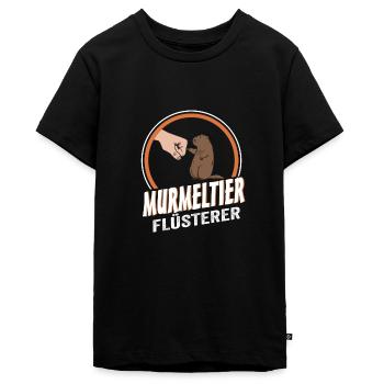 Murmeltier Flüsterer - Teenager Premium Bio T-Shirt - Schwarz - Vorne - AI Model Teenager Male light (155cm)