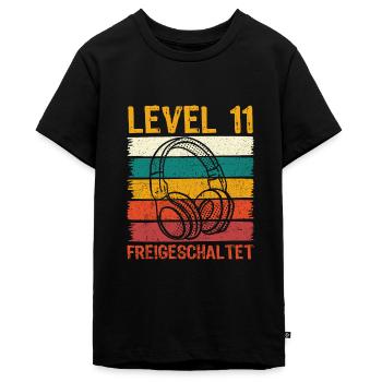 11.Geburtstag Jungen Video Gamer Level 11 freigesc - Teenager Premium Bio T-Shirt - Schwarz - Vorne - AI Model Teenager Male light (155cm)