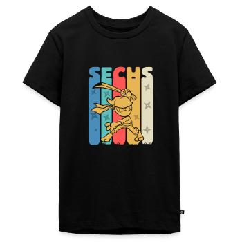 Ninja 6 Sechster Geburtstag 6 Jahre - Teenager Premium Bio T-Shirt - Schwarz - Vorne - AI Model Teenager Male light (155cm)