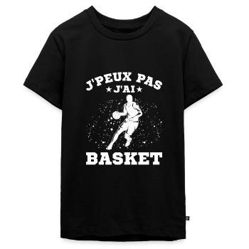 Je Peux Pas J'ai Basket - T-shirt Premium bio Ado - noir - Devant - AI Model Teenager Male light (155cm)