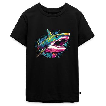 Hai - Teenager Premium Bio T-Shirt - Schwarz - Vorne - AI Model Teenager Male light (155cm)