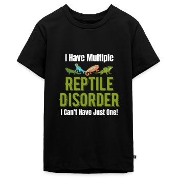J’ai un trouble reptilien multiple - T-shirt Premium bio Ado - noir - Devant - AI Model Teenager Male light (155cm)