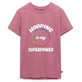 Le cerceau est mon super pouvoir avec lequel les jongleurs font de la gymnastique - T-shirt Premium bio Ado - mauve - Devant - AI Model Teenager Male light (155cm)