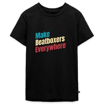 Make beatboxers, drummers, - Teenager Premium Organic T-Shirt - black - Front - AI Model Teenager Male light (155cm)