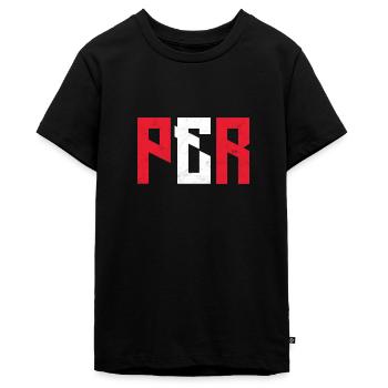 Peru National Colors Flag South America Lima - Teenager Premium Organic T-Shirt - black - Front - AI Model Teenager Male light (155cm)
