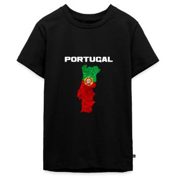 Portugal - T-shirt Premium bio Ado - noir - Devant - AI Model Teenager Male light (155cm)
