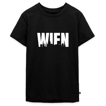 Wien - Teenager Premium Bio T-Shirt - Schwarz - Vorne - AI Model Teenager Male light (155cm)